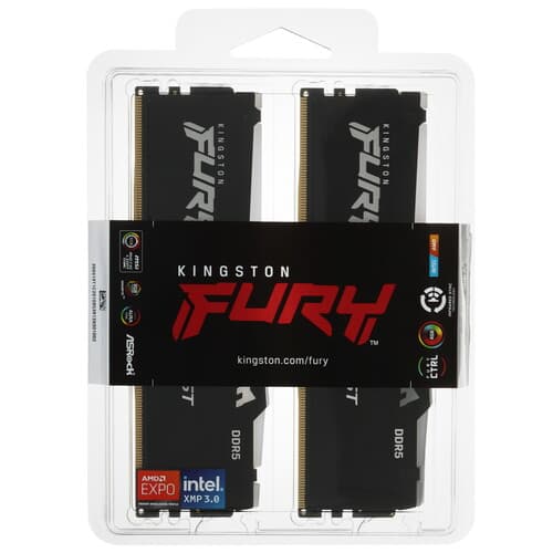 Kingston FURY Оперативная память Kingston FURY Beast Black RGB [KF556C40BB2AK2-64] 64 ГБ, фото 5