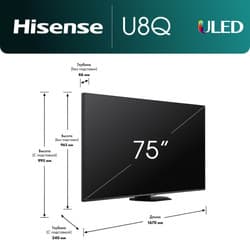 Hisense 75" (190 см) Телевизор Hisense 75U8Q черный, фото 10