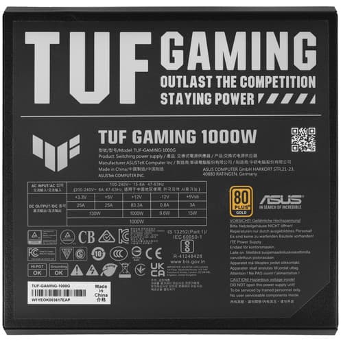 Блок питания ASUS TUF Gaming 1000W Gold [90YE00S1-B0NA00] черный thumb 4