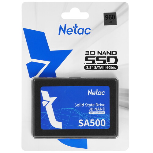 Netac 960 ГБ 2.5" SATA накопитель Netac SA500 [NT01SA500-960-S3X]