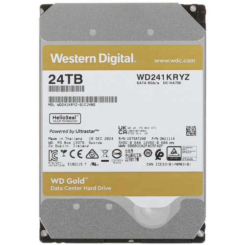 Western Digital 24 ТБ Жесткий диск WD Gold [WD241KRYZ]