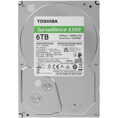 Toshiba 6 ТБ Жесткий диск Toshiba S300 Surveillance [HDWT860UZSVA]