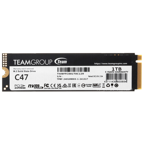 Team Group 1000 ГБ M.2 NVMe накопитель TEAMGROUP T-CREATE CLASSIC C47 [TM8FFC001T0C129]