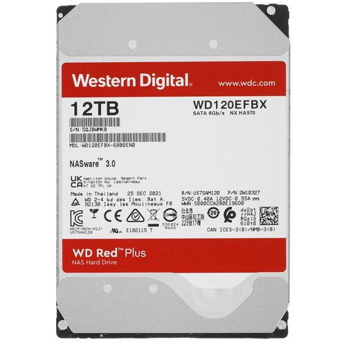 Western Digital 12 ТБ Жесткий диск WD Red Plus [WD120EFBX]