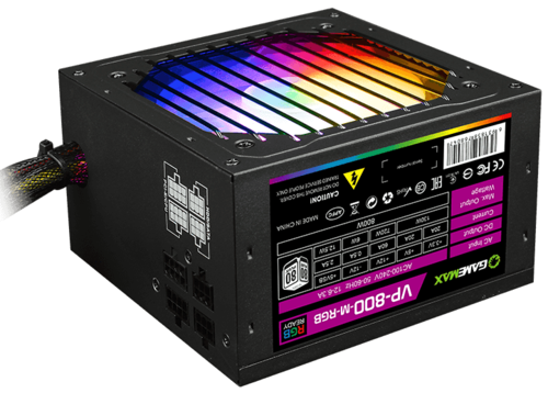GameMax Блок питания GameMax VP-800 Modular RGB  черный