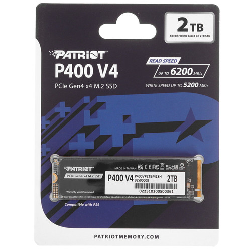 Patriot Memory 2000 ГБ M.2 NVMe накопитель Patriot P400 V4 [P400VP2TBM28H]
