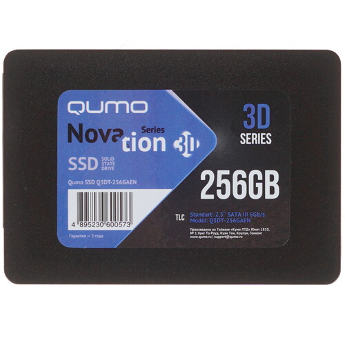 QUMO 256 ГБ 2.5" SATA накопитель QUMO Novation 3D [Q3DT-256GAEN]