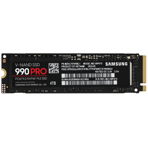 Samsung 4000 ГБ M.2 NVMe накопитель Samsung 990 PRO [MZ-V9P4T0BW]