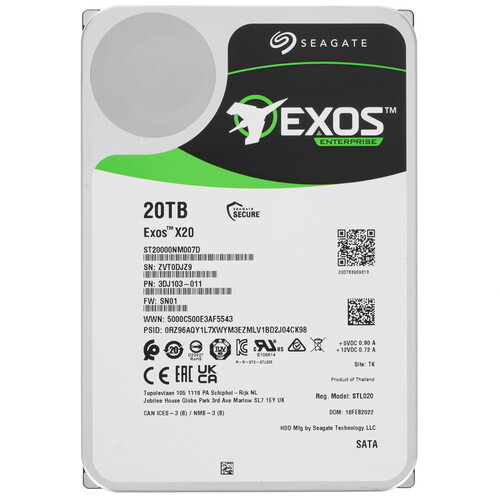 Seagate 20 ТБ Неофициально восстановленный жесткий диск Seagate Exos X20 [ST20000NM007D]