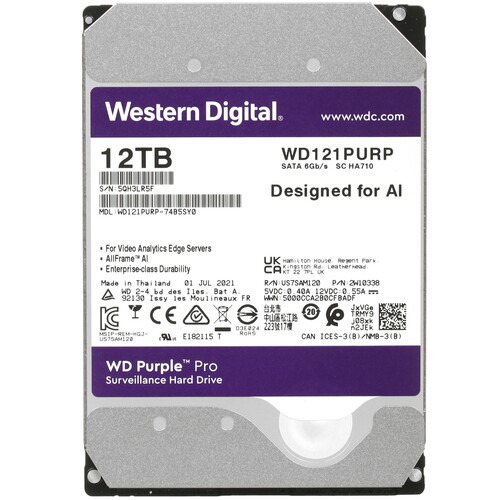 Western Digital 12 ТБ Жесткий диск WD Purple Pro [WD121PURP]