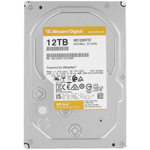 Western Digital 12 ТБ Жесткий диск Western Digital Gold [WD122KRYZ]