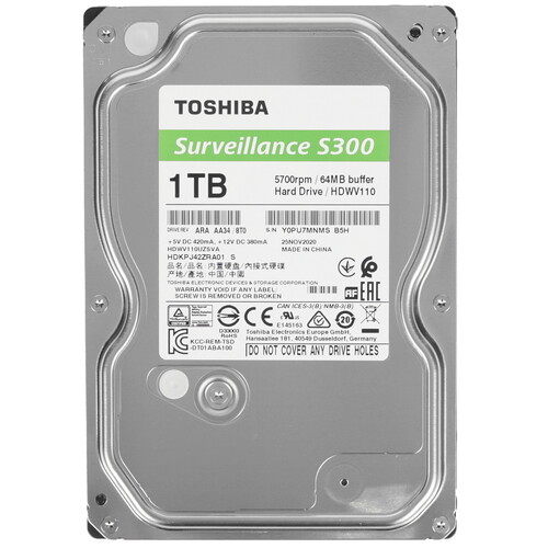 Toshiba 1 ТБ Жесткий диск Toshiba S300 Surveillance [HDWV110UZSVA]