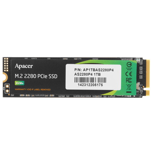 Apacer 1000 ГБ M.2 NVMe накопитель Apacer AS2280P4 [AP1TBAS2280P4-1]