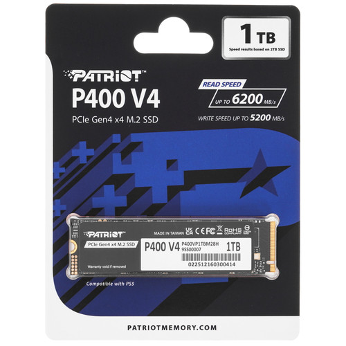 Patriot Memory 1000 ГБ M.2 NVMe накопитель Patriot P400 V4 [P400VP1TBM28H]