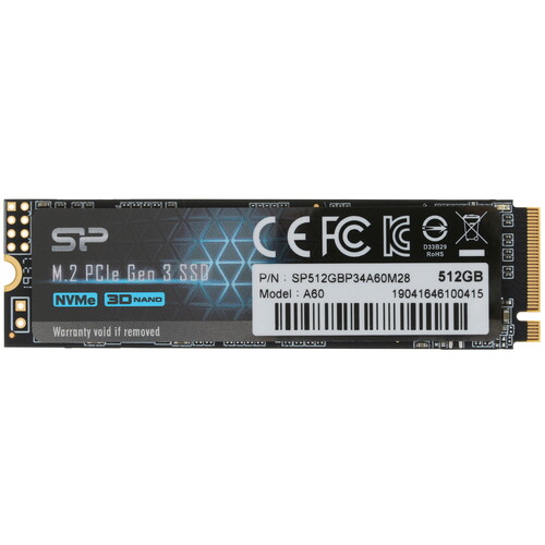 Silicon Power 512 ГБ M.2 NVMe накопитель Silicon Power P34A60 [SP512GBP34A60M28]