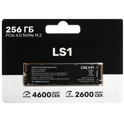 DEXP 256 ГБ M.2 NVMe накопитель DEXP LS1