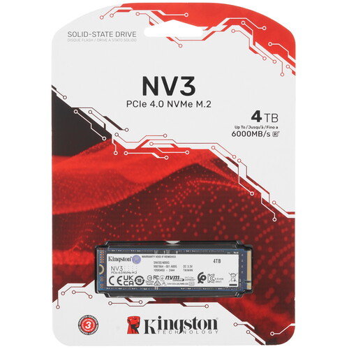 Kingston 4000 ГБ M.2 NVMe накопитель Kingston NV3 [SNV3S/4000G]