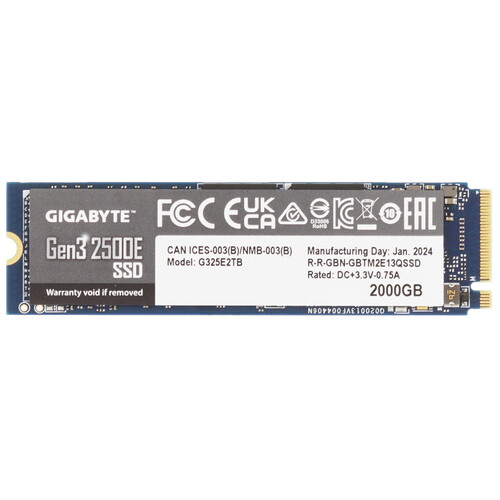 GIGABYTE 2000 ГБ M.2 NVMe накопитель GIGABYTE Gen3 2500E [G325E2TB]