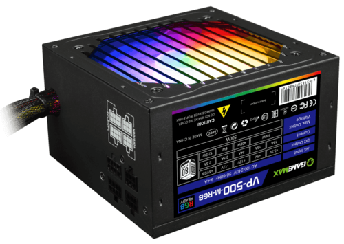 GameMax Блок питания GameMax VP-500 Modular RGB [VP-500-M-RGB] черный