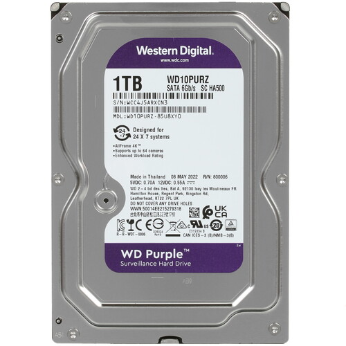Western Digital 1 ТБ Жесткий диск WD Purple [WD10PURZ]