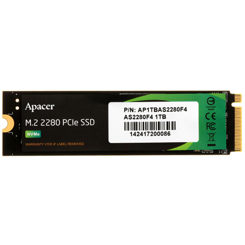 Apacer 1000 ГБ M.2 NVMe накопитель Apacer AS2280F4 [AP1TBAS2280F4-1]