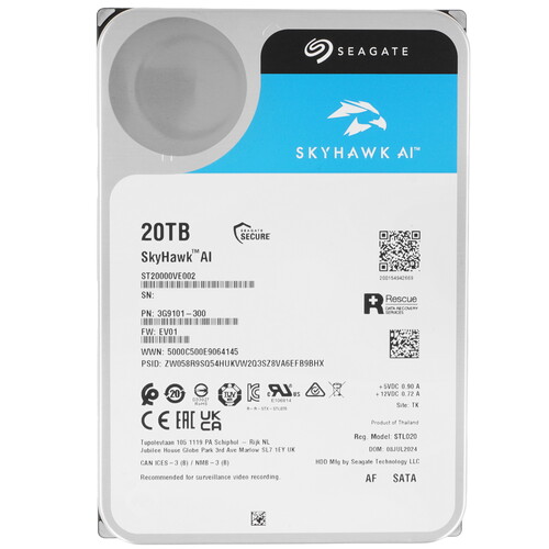 Seagate 20 ТБ Жесткий диск Seagate SkyHawk AI [ST20000VE002]