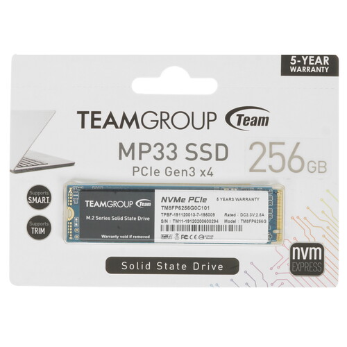 Team Group 256 ГБ M.2 NVMe накопитель TEAMGROUP MP33 [TM8FP6256G0C101]