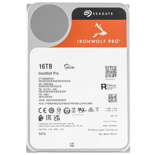 Seagate 16 ТБ Жесткий диск Seagate IronWolf Pro [ST16000NT001]