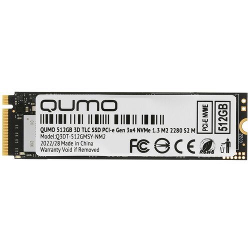 QUMO 512 ГБ M.2 NVMe накопитель QUMO Novation [Q3DT-512GMSY-NM2]
