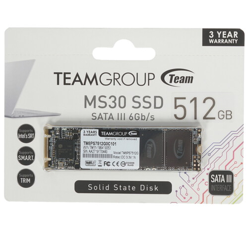 Team Group 512 ГБ M.2 SATA накопитель TEAMGROUP MS30 [TM8PS7512G0C101]