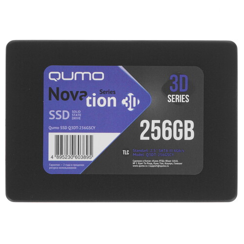 QUMO 256 ГБ 2.5" SATA накопитель QUMO Novation 3D [Q3DT-256GSCY OEM]
