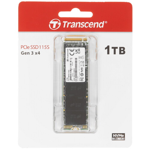 Transcend 1000 ГБ M.2 NVMe накопитель Transcend MTE115S [TS1TMTE115S]