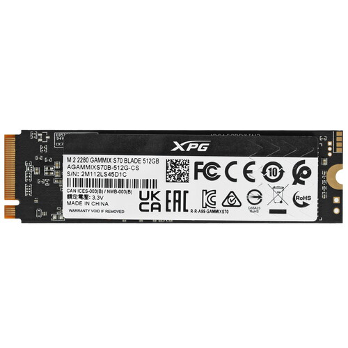 XPG (ADATA) 512 ГБ M.2 NVMe накопитель ADATA XPG GAMMIX S70 BLADE [AGAMMIXS70B-512G-CS]