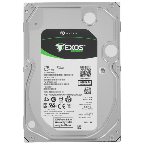 Seagate 6 ТБ Жесткий диск Seagate Exos 7E8 [ST6000NM021A]