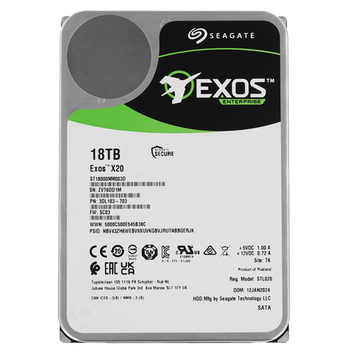 Seagate 18 ТБ Жесткий диск Seagate Exos X20 [ST18000NM003D]