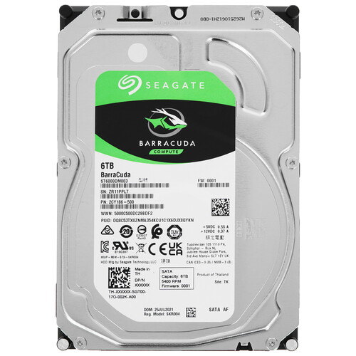 Seagate 6 ТБ Жесткий диск Seagate BarraCuda [ST6000DM003]