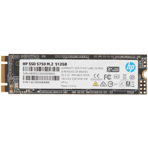 HP 512 ГБ M.2 SATA накопитель HP S750 [16L56AA#ABB]