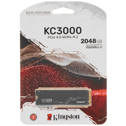 Kingston 2000 ГБ M.2 NVMe накопитель Kingston KC3000 [SKC3000D/2048G]