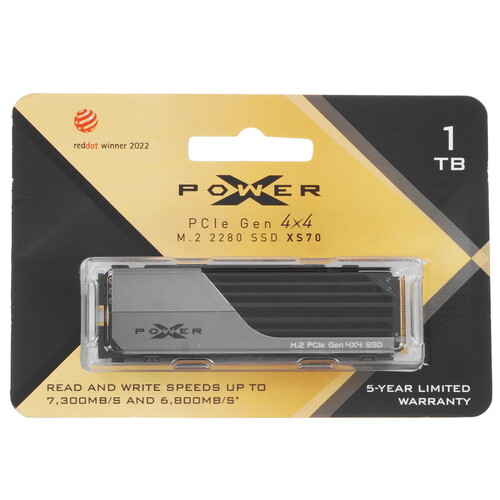 Silicon Power 1000 ГБ M.2 NVMe накопитель SiliconPower XS70 [SP01KGBP44XS7005]