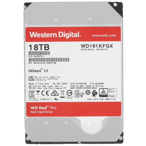 Western Digital 18 ТБ Жесткий диск WD Red Pro [WD181KFGX]