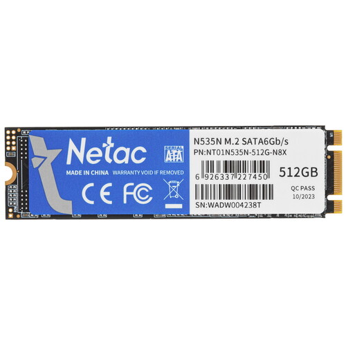 Netac 512 ГБ M.2 SATA накопитель Netac N535N [NT01N535N-512G-N8X]