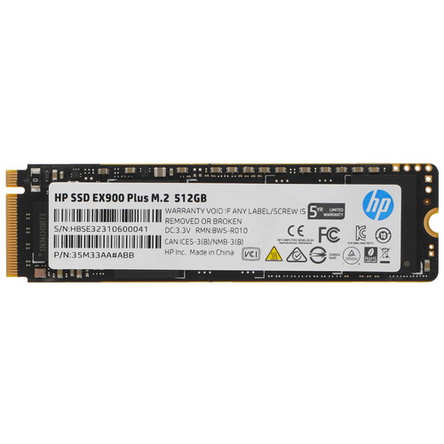 HP 512 ГБ M.2 NVMe накопитель HP EX900 Plus [35M33AA#ABB]
