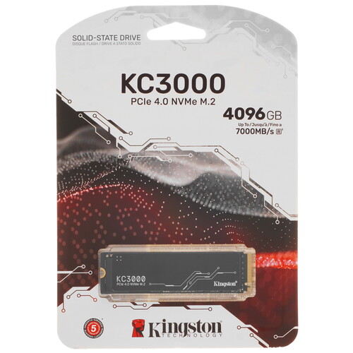 Kingston 4000 ГБ M.2 NVMe накопитель Kingston KC3000 [SKC3000D/4096G]