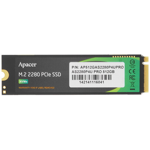 Apacer 512 ГБ M.2 NVMe накопитель Apacer AS2280P4U PRO [AP512GAS2280P4UPRO-1]