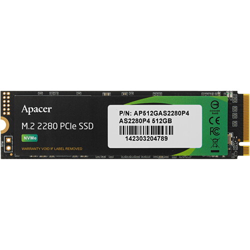 Apacer 512 ГБ M.2 NVMe накопитель Apacer AS2280P4 [AP512GAS2280P4-1]