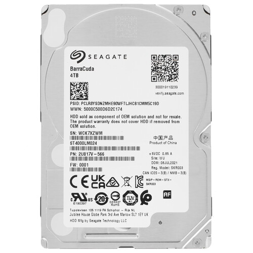 Seagate 4 ТБ Жесткий диск Seagate BarraCuda [ST4000LM024]